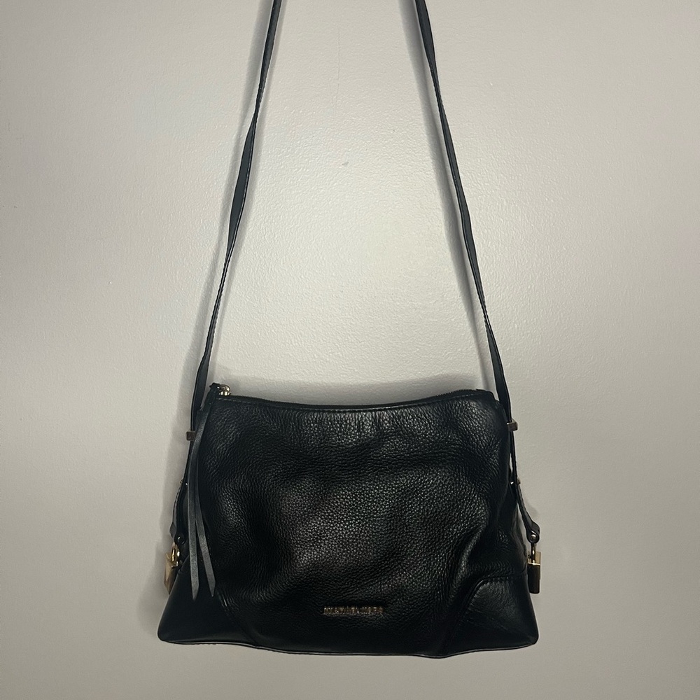 Michael Kors soft pebble leather crossbody with lock accents